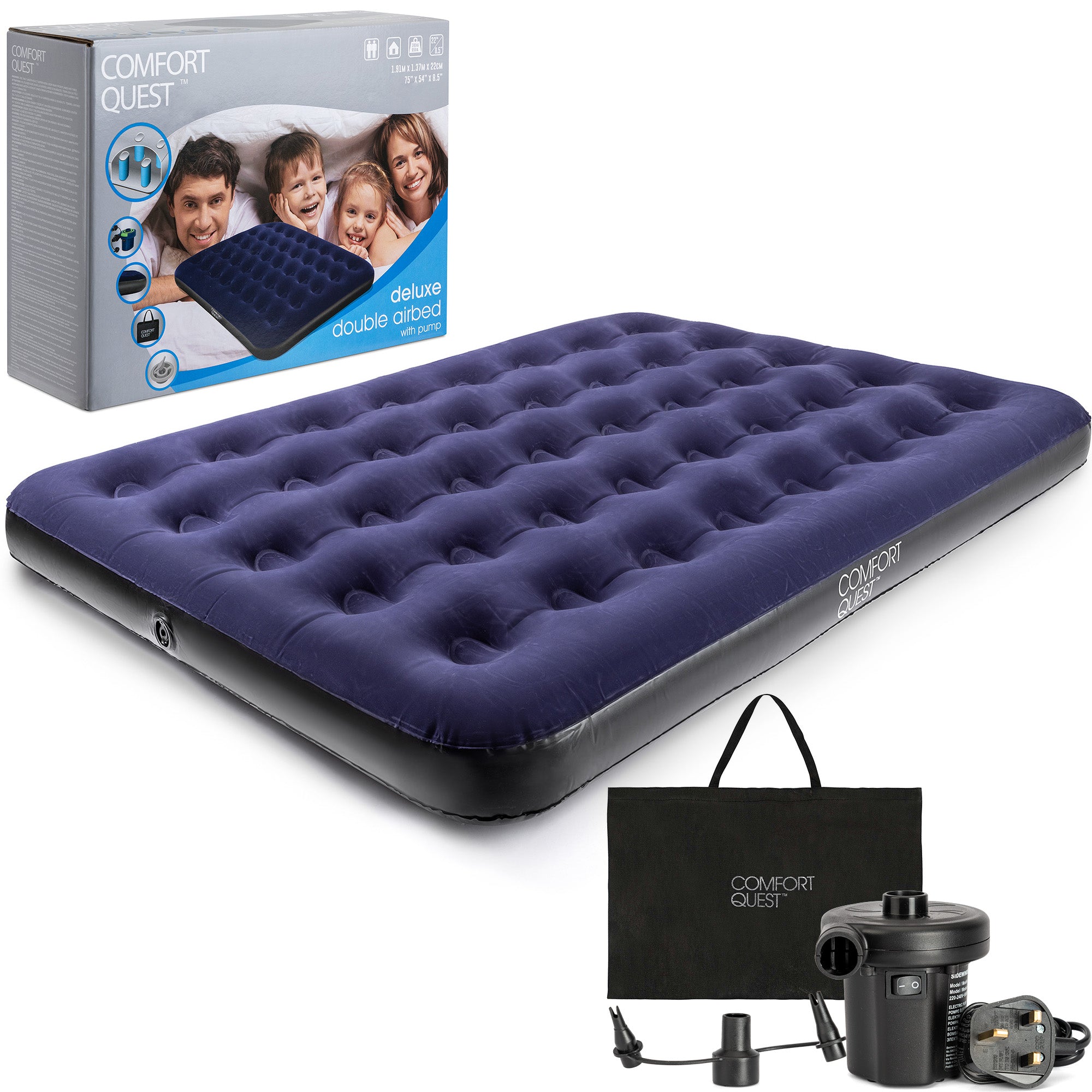 Double Airbed With Pump & Bag