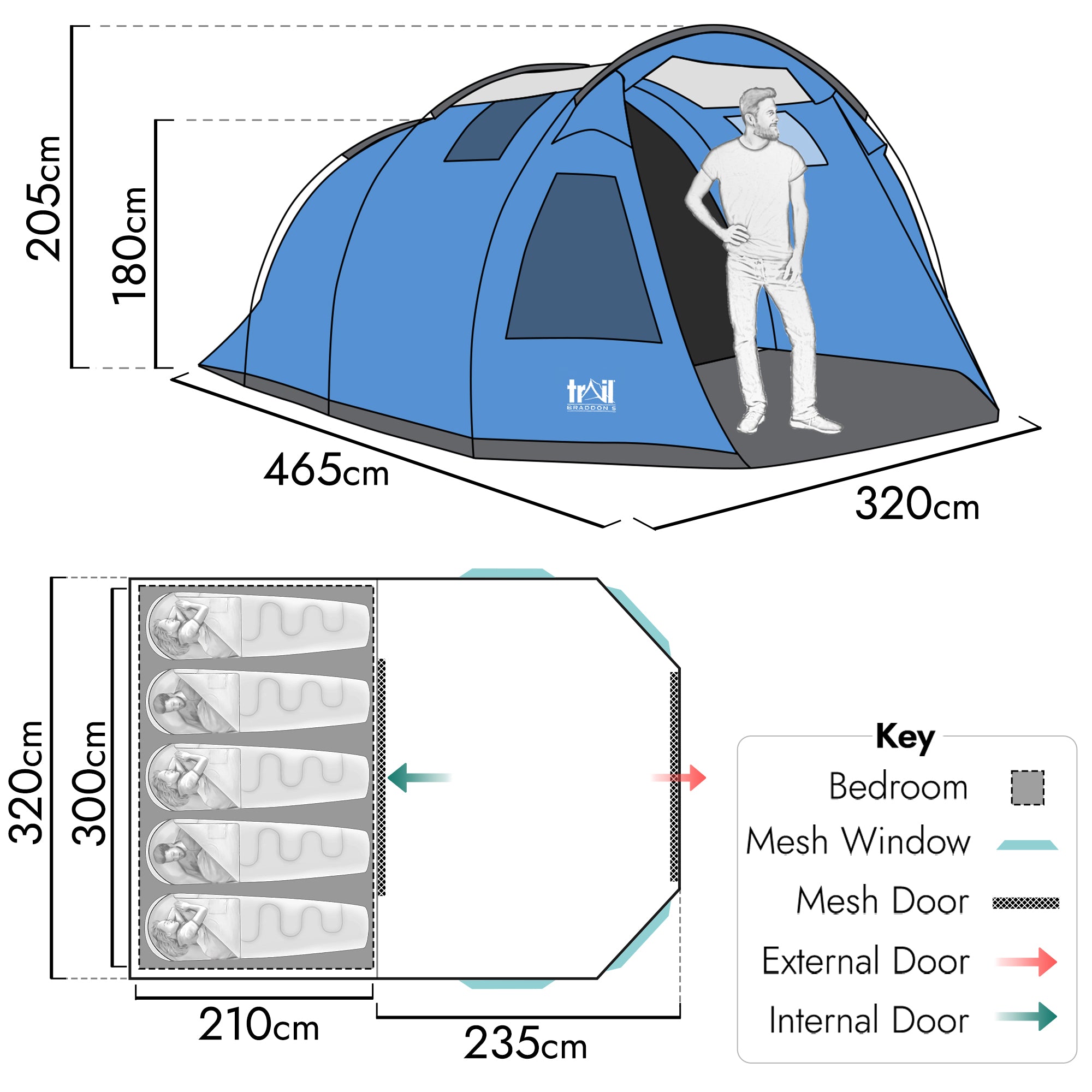 Braddon 5 Tent Waterproof 3000mm