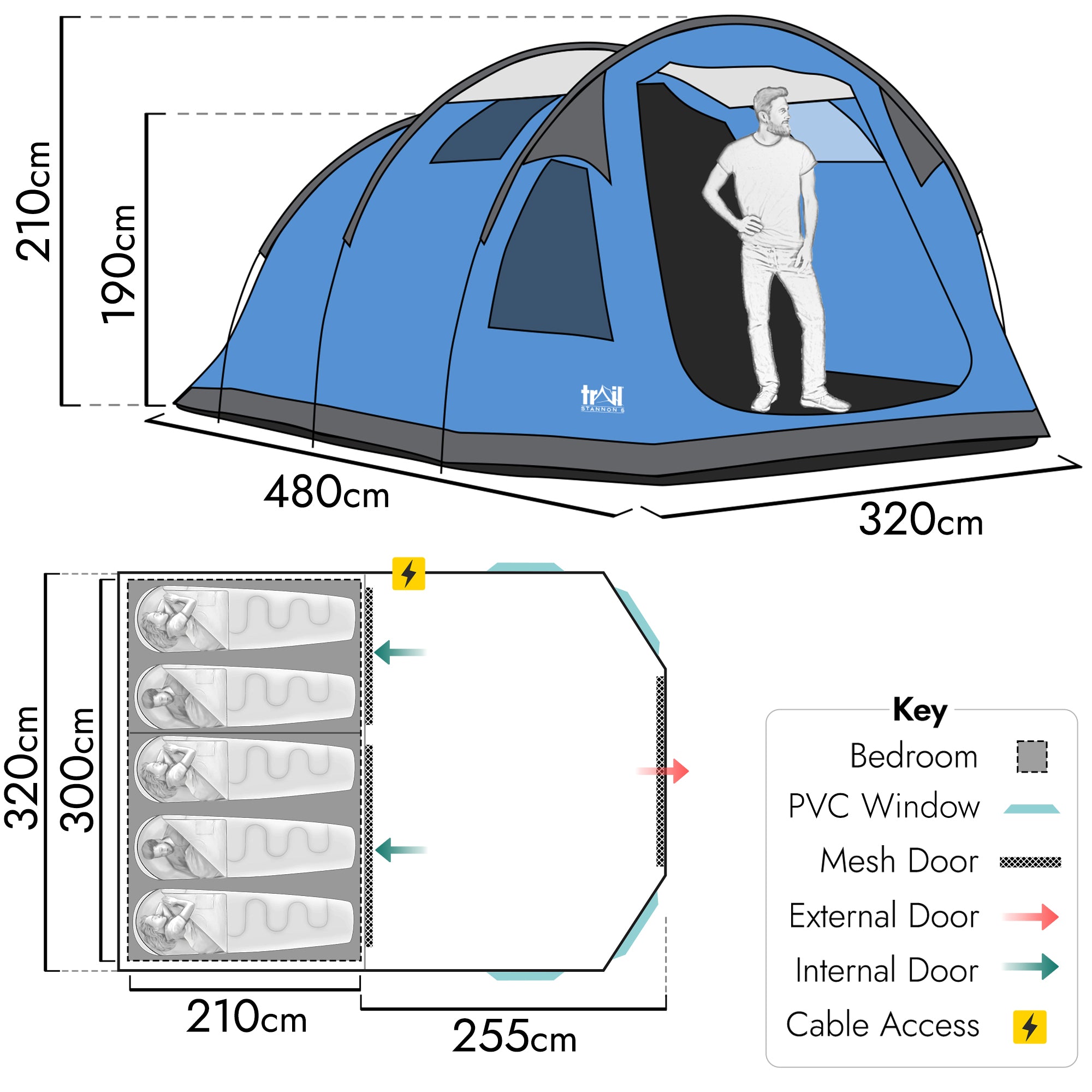 Stannon 5 Man Tent – Waterproof 5000mm