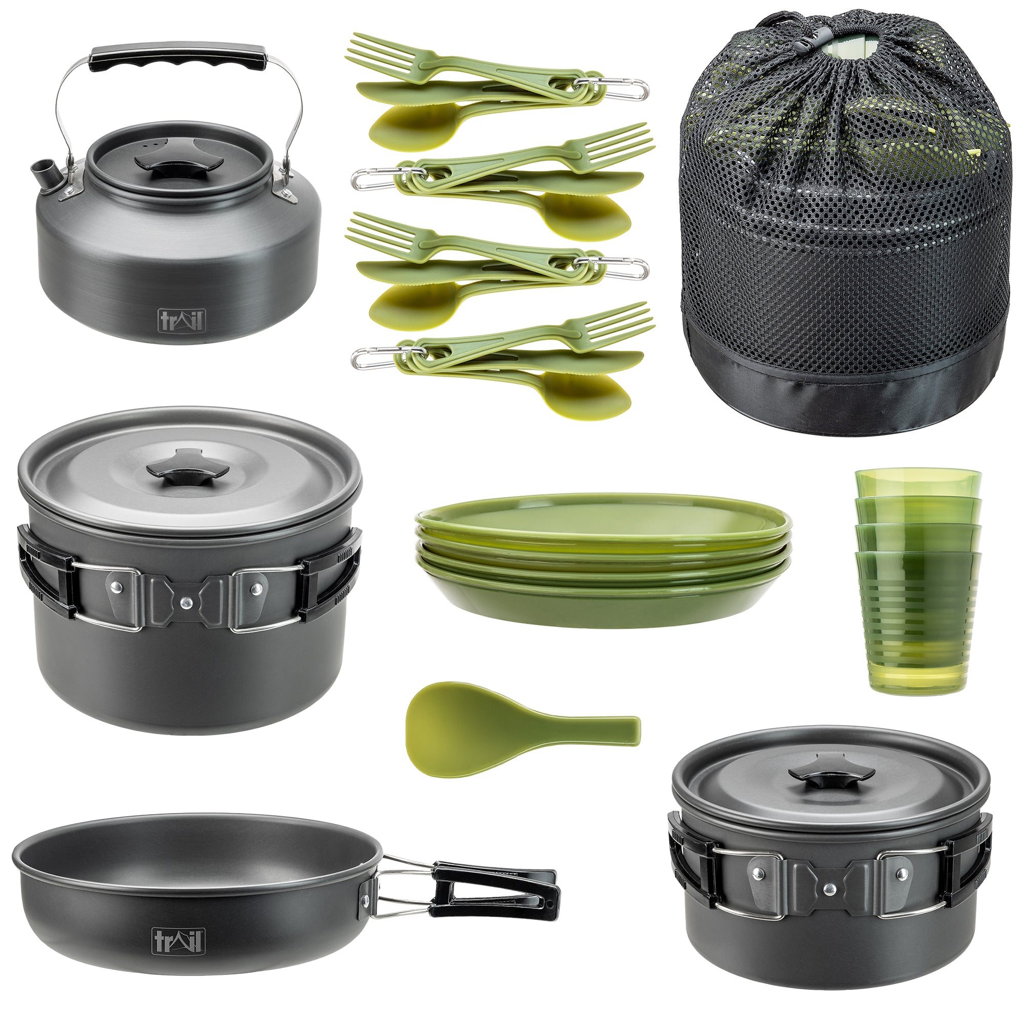 4 Person Camping Cook Set with Kettle