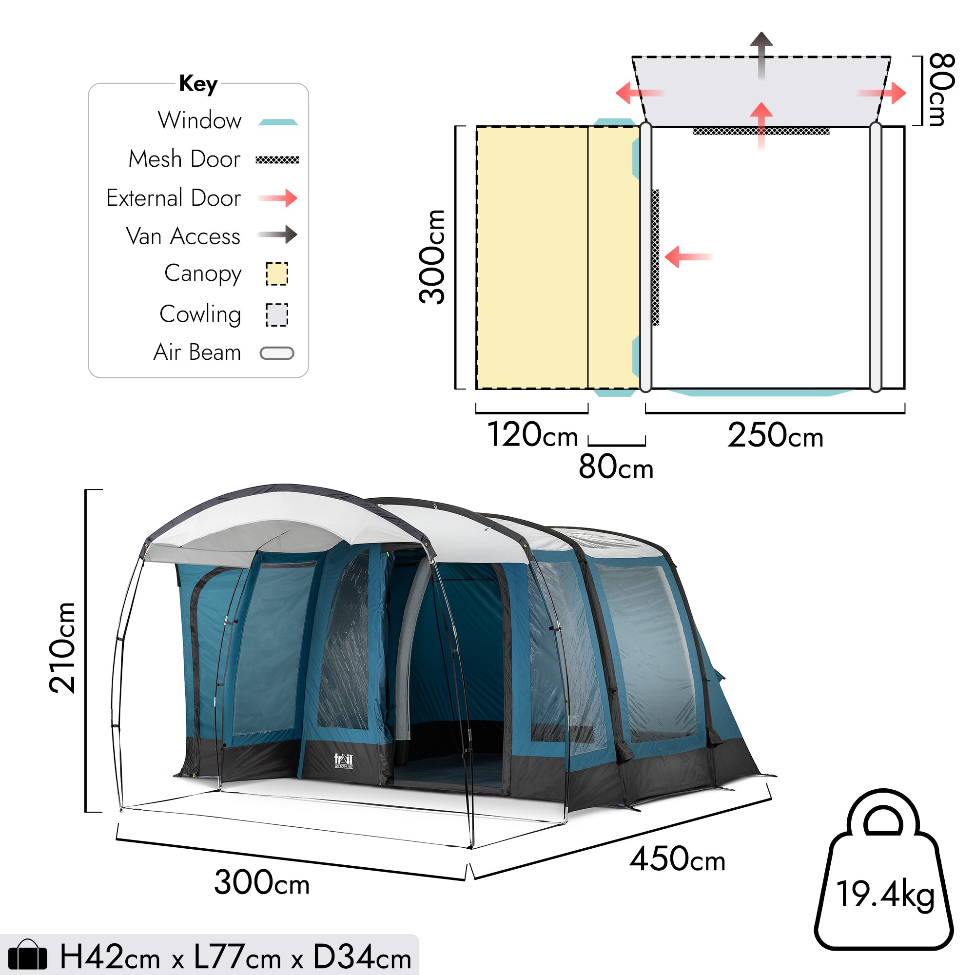 Aston Skylight Air Driveaway Awning