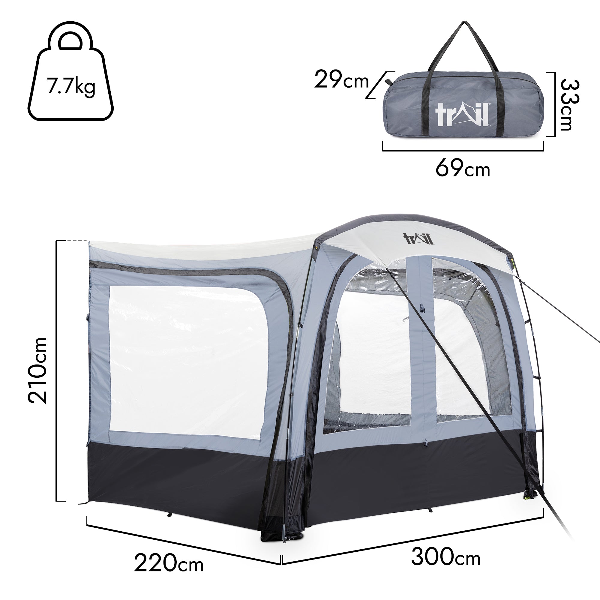 Poled Sun Awning with Sides