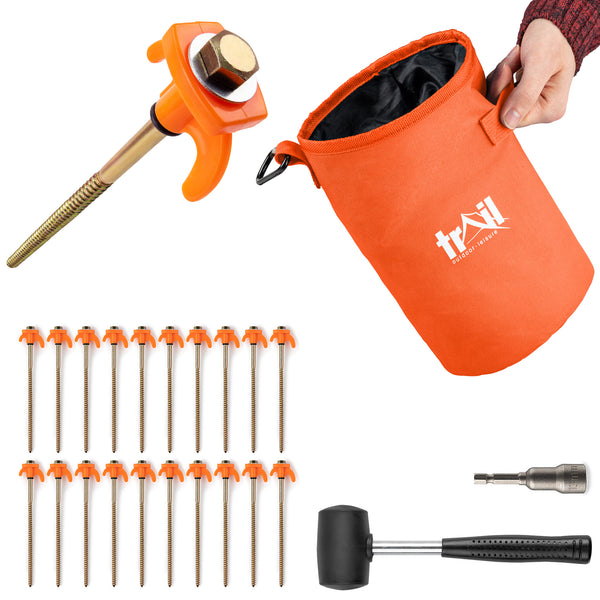 tent peg screw Screw Tent Pegs Kit (20 Pegs)