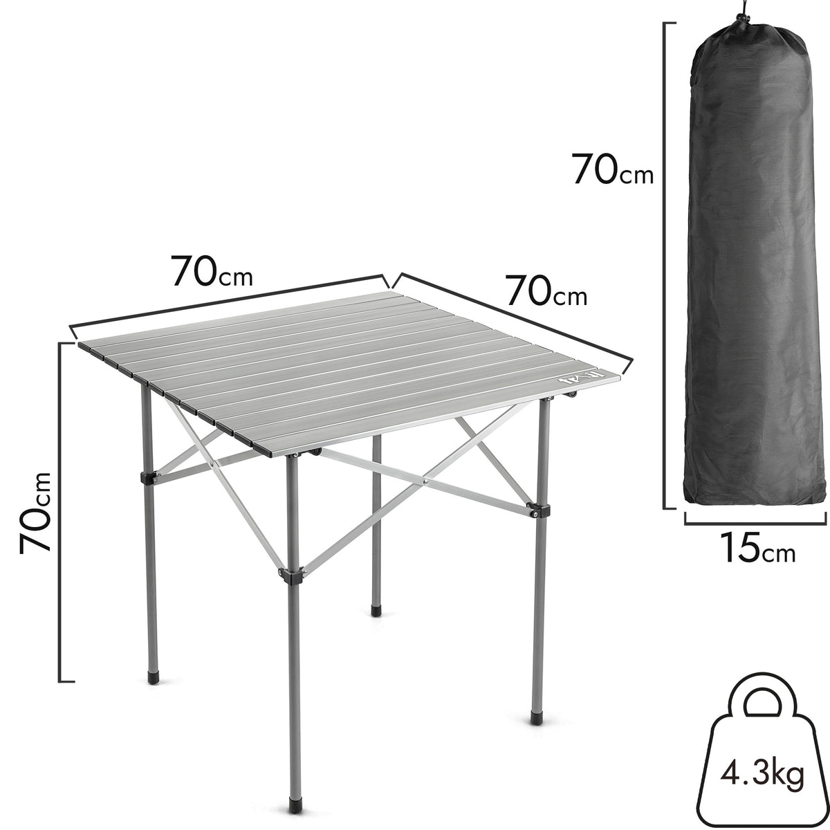 Roll Top Camping Table With Bag