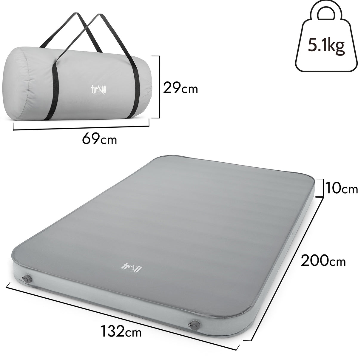 Air Inflating Deluxe Double Self-Inflating Air Mattress | Trail
