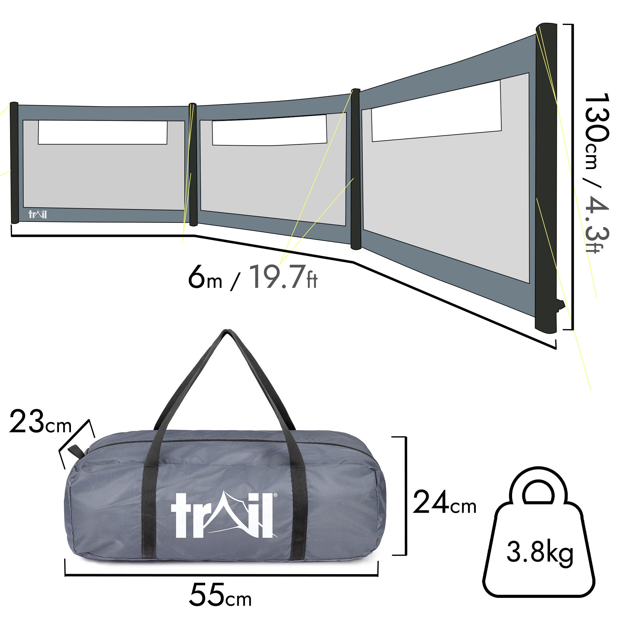 3 Panel Air Windbreak