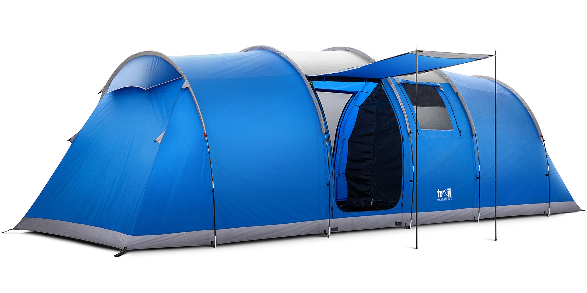 Hexton XL 6 Man 3 Room Tent – Waterproof 5000mm