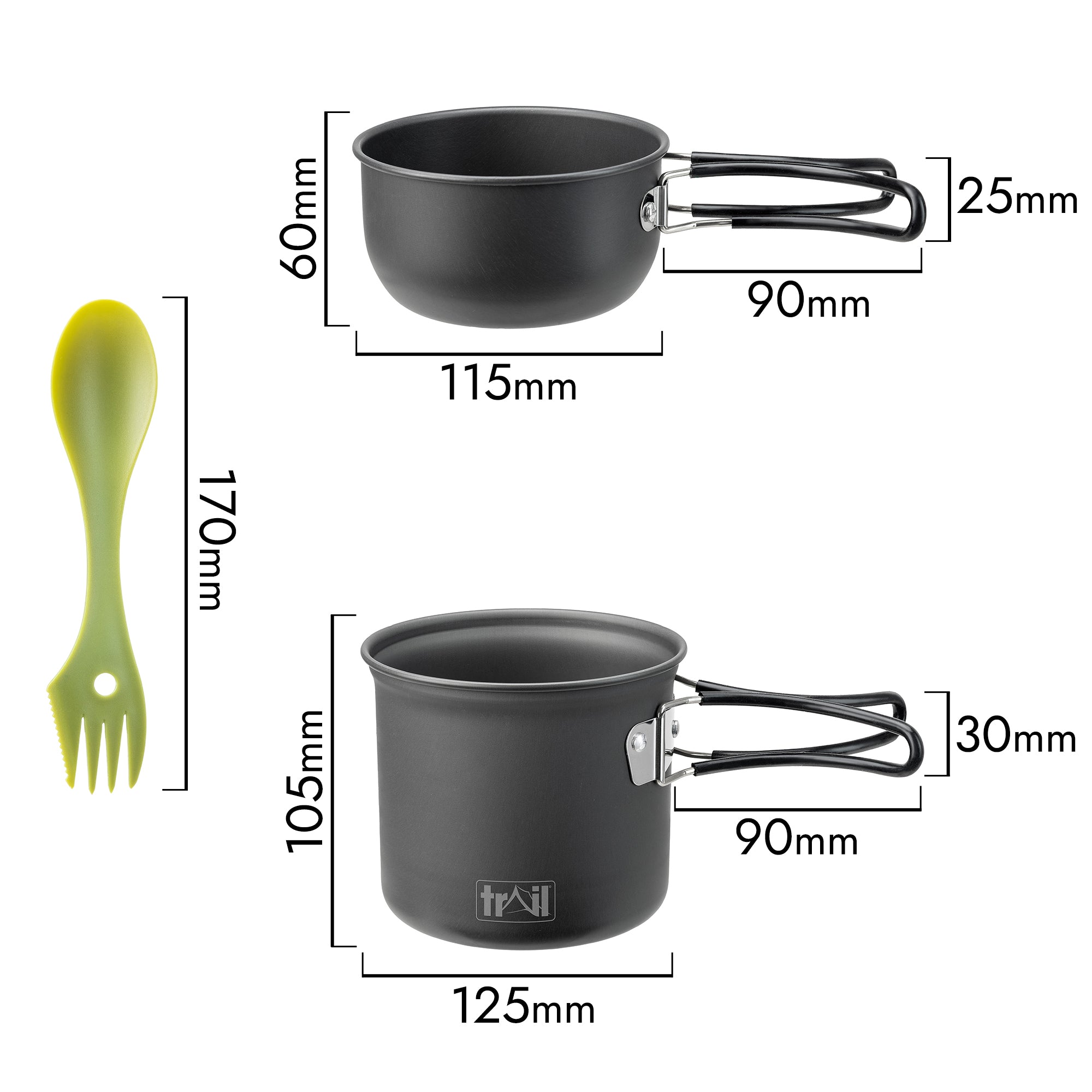 2 Person Camping Cookware Set (4pc)