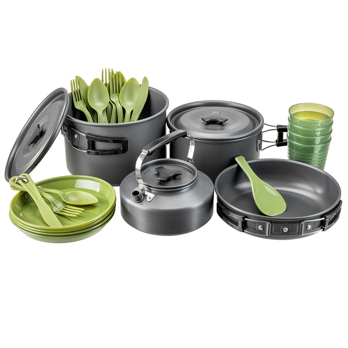 4 Person Camping Cook Set Kettle – 27pc
