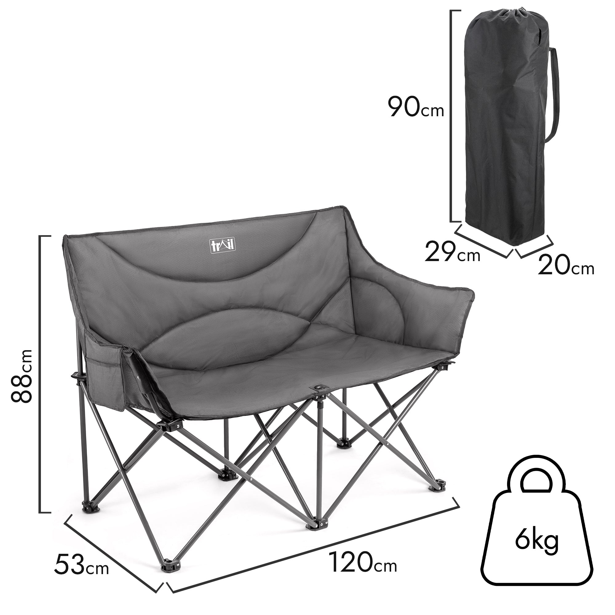 Linnet Padded Double Camping Chair