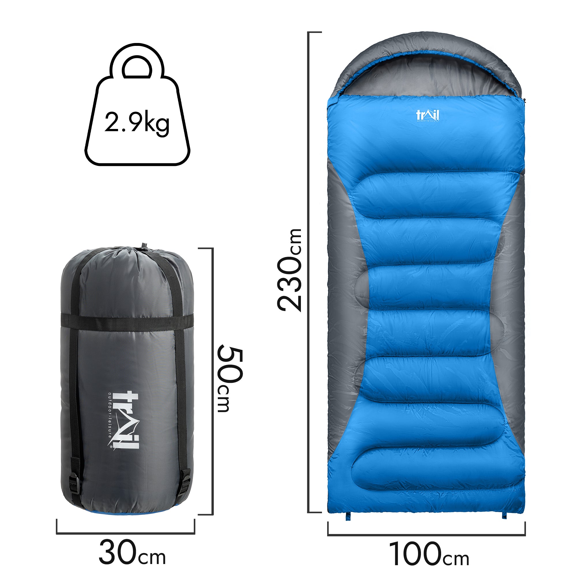 Alpine 400 XL Hooded Sleeping Bag | 4 Season | Trail
