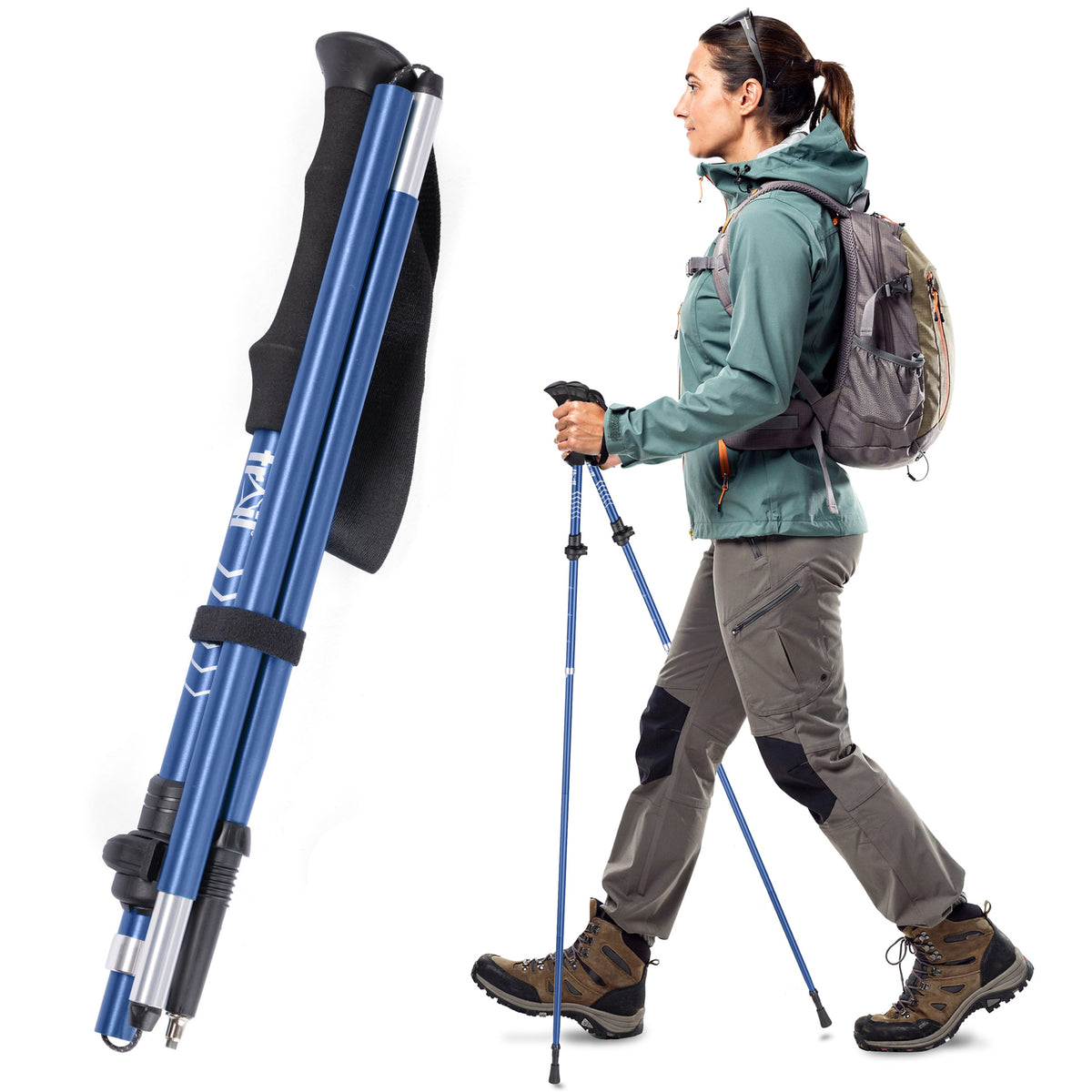 Aluminium Z Folding Walking Poles