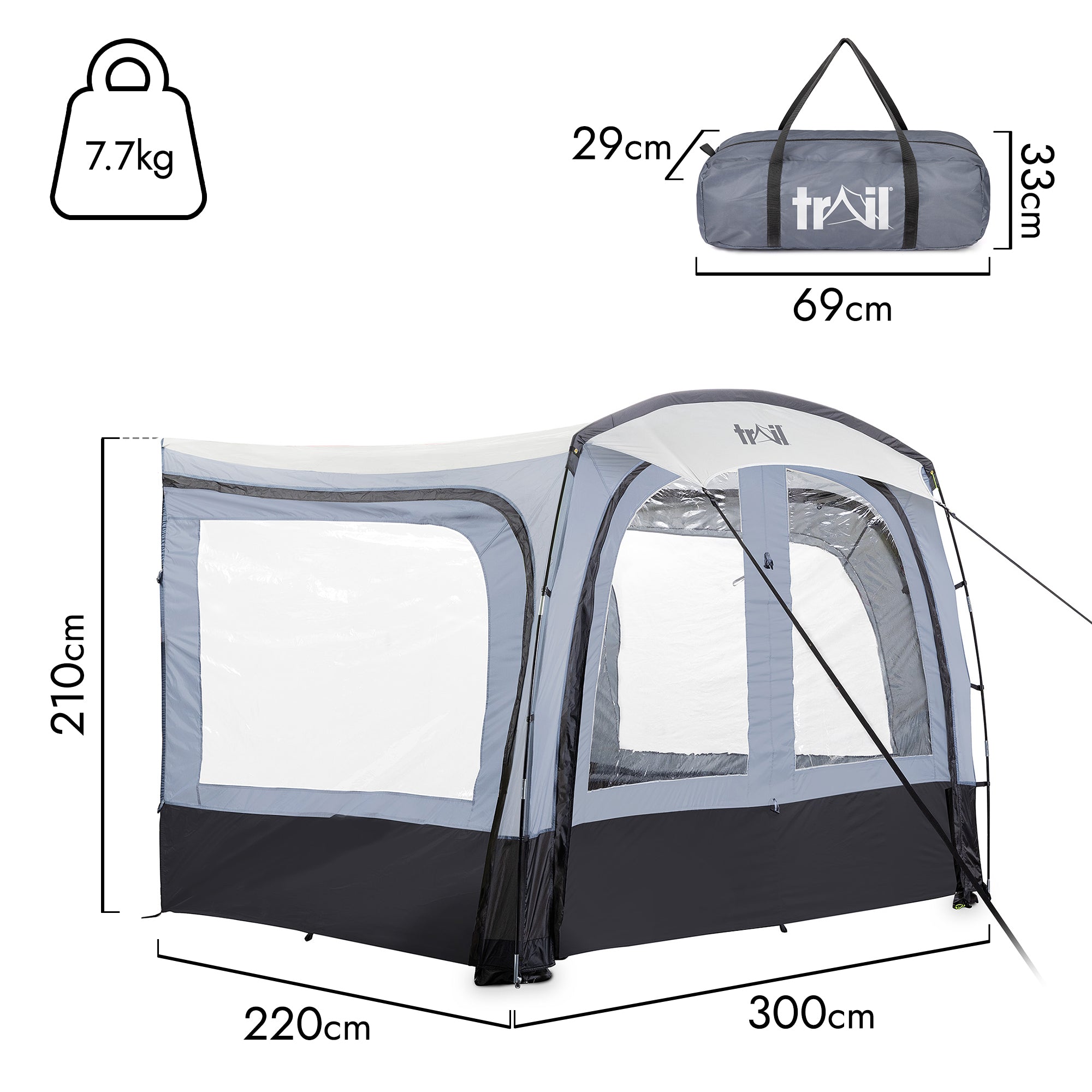 Poled Sun Awning with Sides